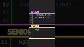 Who you are 😅 Junio vs Senior Dev 😅 css webdesign html developer shortcut tips tipsandtricks [upl. by Vania]