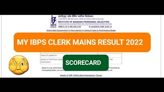 🫣 MY IBPS CLERK MAINS Scorecard 2022 ibpsclerk [upl. by Atterys]