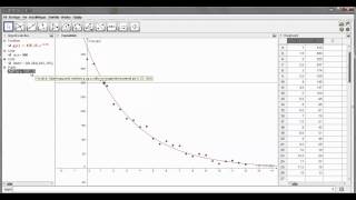 Bestemmelse af halveringstid i GeoGebra [upl. by Schulman]