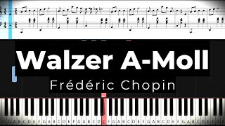 Walzer AMoll  Frédéric Chopin mit Noten ♥ Original Piano Tutorial SLOW amp FAST ♫ Felicitas Falke ♫ [upl. by Meil]