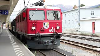 RhB Letzter Betriebstag des Historischen Zuges im Jahr 2024 mit Ge 44 I Nr 603 27102024 [upl. by Aramac]