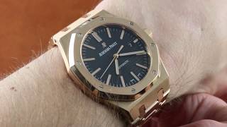 Audemars Piguet Royal Oak BLACK DIALRED GOLD 15400OROO1220OR01 Luxury Watch Review [upl. by Yentuoc879]