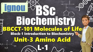 L1 Unit 3 Amino Acid  BBCCT101 Block1  IGNOU BSC Biochemistry [upl. by Notned]