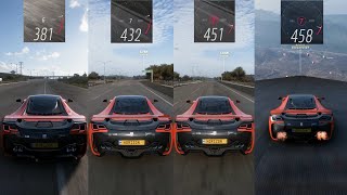 FORZA HORIZON 5  NEW FASTEST SUPER CAR GTA SPANO TOP SPEED COMPILATION  STOCK VS TUNED [upl. by Heall701]