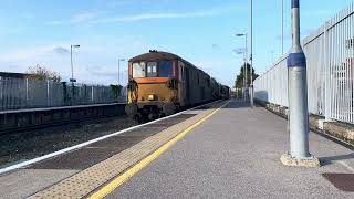 73109 and 73213 pass platform 1 at Deal 251024 [upl. by Seuqramed246]