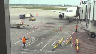 Ramp Agent Marshall Delta Airlines A320 at Detroit Metro Airport HD [upl. by Paget]