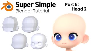 Blender Character Modeling Tutorial  05 Head Part 2 [upl. by Gerek]