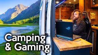 Camping Cooking amp Gaming in a Van Driving to Alaska [upl. by Anastos]