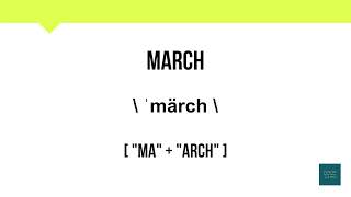 How To Pronounce March  Meaning  Pronunciation [upl. by Elston]