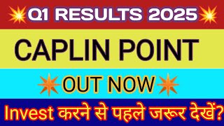 Caplin Point Q1 Results 2024 🔴 Caplin Point Lab 🔴 Caplin Point Laboratories Latest News [upl. by Riker]