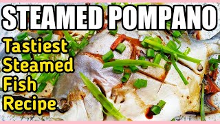 HOW TO COOK STEAMED POMPANO FISH WITH SOY GINGER AND LEMON SAUCE [upl. by Aeneg]