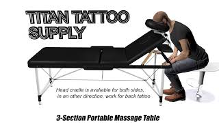 Portable Massage Table with Aluminum legSuit for all tattoo studio [upl. by Enicul]