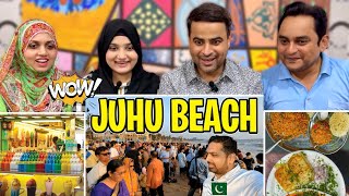 Pakistani Visiting Juhu Chowpatty Beach Mumbai India  Mumbai Street Food  Indian Food  Reaction [upl. by Price231]