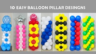 10 Very Useful Balloon Pillar Design for any occasion at home [upl. by Anihtyc]