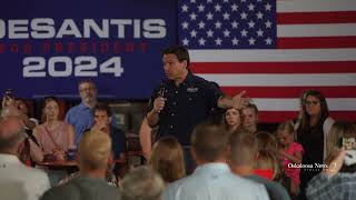 Ron DeSantis campaigns in Oskaloosa Iowa on Friday afternoon [upl. by Anatnahs270]