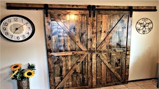 MASSIVE BARN DOOR ON A BUDGET  SMARTSTANDARD 8FT BARN DOOR HARDWARE [upl. by Novanod]