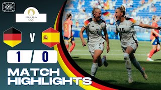 Deutschland vs Spanien  10  Zusammenfassung  Olympia 2024 Frauenfußball  deutschland spanien [upl. by Eniretac218]