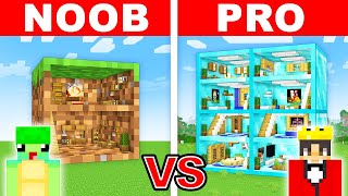 NOOB vs PRO BLOCK HOUSE Build Challenge in Minecraft [upl. by Guillema]