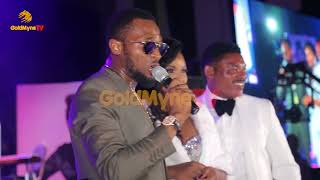 DBANJ PERFORMS FALL IN LOVE WHILE OMOTOLA AND HUSBAND DANCE [upl. by Ayekel975]