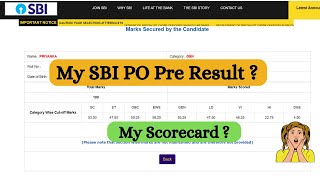 My SBI PO Pre result 2023 My scorecard sbiporesult sbipopre sbipo2023 sbipoprelims sbipo sbi [upl. by Ayhay]