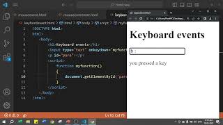 keyboard event in JavaScript  keypress event in JavaScript  JavaScript Tutorial in Hindi Part 54 [upl. by Kceb]