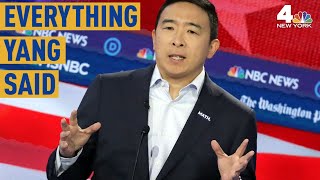 Everything Andrew Yang Said at the Democratic Debate in Atlanta  NBC New York [upl. by Ajar]