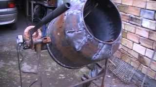 Homemade concrete mixer first test [upl. by Quinlan181]