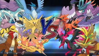 Pokemon Battle Of Legends Legendary Trio Vs Counter Part Beasts and Birds [upl. by Adlitam]