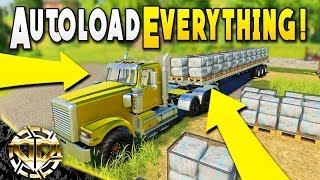 AUTOLOAD EVERYTHING  EGGS COTTON BALES PALLETS ALL IN ONE  Farming Simulator 19 Gameplay [upl. by Steffy]