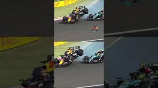 Crash Max Verstappen amp Lewis Hamilton F1 Hungarian GP 2024 [upl. by Kolivas]