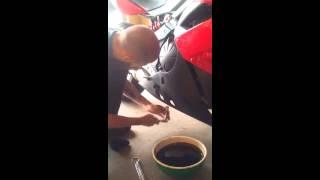 Oil change 09 ninja 650 [upl. by Aciretal]