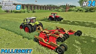 Haymaking Mastery Raking Baling and Storing for Profit  Pallegney Farm  FS 22  Timelapse 25 [upl. by Ydieh381]