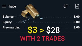 Growing a 3 account to 28 challenge  XAUUSD [upl. by Nysa]