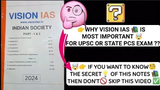 Vision ias Indian Society Updated Class Room Notes For UpscApsc amp State PCS [upl. by Anitreb229]