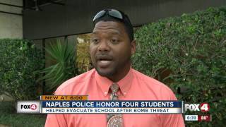 Four Naples High students honored by police for helping classmates during evacuation [upl. by Haslam941]