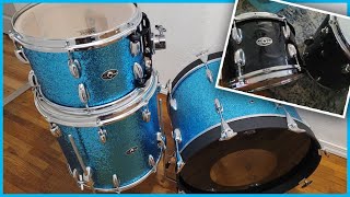 RestoringRewrapping Vintage Slingerland Drum Kit 20quot12quot14quot [upl. by Mcgean]