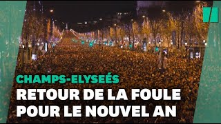 Pour le Nouvel an les ChampsÉlysées retrouvent la foule après deux ans de Covid [upl. by Kaylyn358]