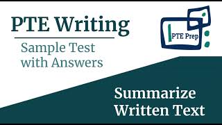 PTE Writing Practice Free  Summarize Written Text  Sample test with answers pte [upl. by Tillie]