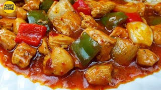 Chicken Shashlik Restaurant Style Chinese Recipe By Aqsas Cuisine Chicken Shashlik With Gravy [upl. by Ynahirb]