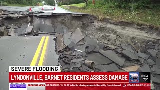 Lyndonville Barnet slammed by floodwaters [upl. by Ahsatal]