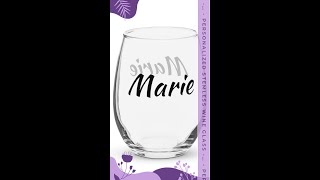 Personalized Stemless wine glass  Marie [upl. by Ycnahc382]