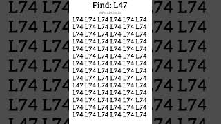 Test your visual perception find L47 in 5 sec maths eyetest numbergame riddles 1k [upl. by Rye]