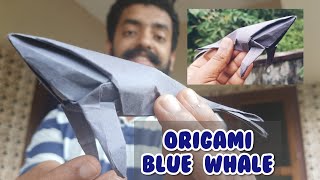 Origami Blue Whale Tutorial Realistic Blue Whale Origami origami [upl. by Cayser]