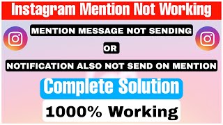 Instagram Story mention not working solution  Mention Message not sending Problem solution [upl. by Adnek919]