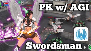 Walk Online Mobile  My Agi Swordsmans PK Clips at International Region [upl. by Eanod]