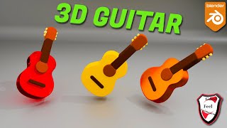 How to create 3d guitar by SVG format Blender [upl. by Serilda187]