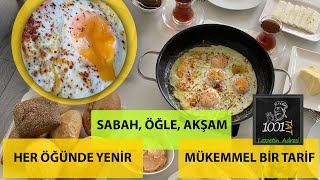 KAHVALTI öğle ve akşam yemeği her vakit yenir Zeytinyağlı amp Tereyağlı sağlıklı pratik Yumurta tarifi [upl. by Ken198]