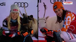 Mikaela Shiffrin about Petra Vlhova before Levi WC [upl. by Eimor]