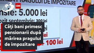 Câți bani primesc pensionarii după mărirea pragului de impozitare [upl. by Ailaham]