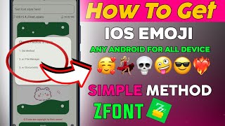 Zfont Se Emoji Kaise Change Kare  How To Get ios Emojis On Android 2025 Simple methad  Zfont 3 [upl. by Nivan]